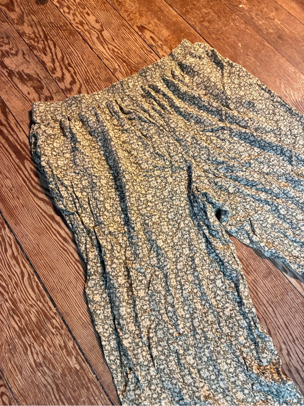 Koret Olive Green Floral Wide Leg Pull-On Pants